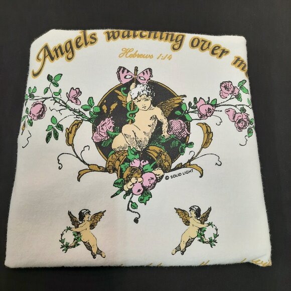 Vintage Single Stitch T-shirt Religious Themed Men's Size Large Angels Bible USA - Picture 8 of 8